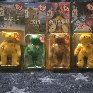 Ty Beanie Babies Bears - Maple, Erin, Britannia, Glory